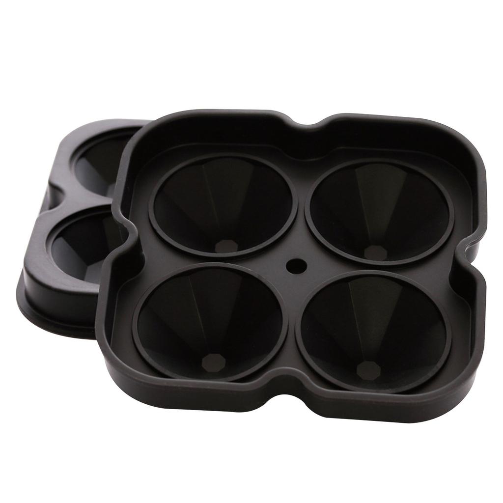 4 Cups Ball Shape 3D Ice C ube  Silicone Maker Tray