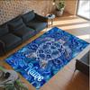 Mermaid Underwater Theme Crystal Velvet Rug Personalized Custom Name Text Soft Floor Mat Home Decor