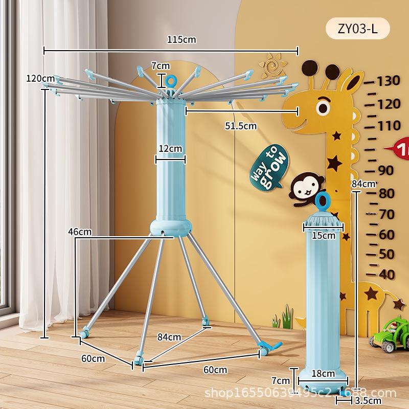Floor-Standing Multi-Functional Space-Saving Indoor Clothes Drying Rack