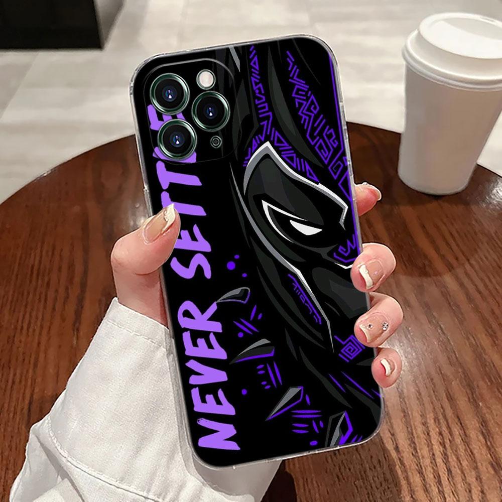 

Marvel Black Panter Transparent Phone Case For iPhone 17 Pro Max 17E 11 12 13 14 15 16 Pro Max Plus 17 Air 16E 7 XS Soft Cover iPhone 7