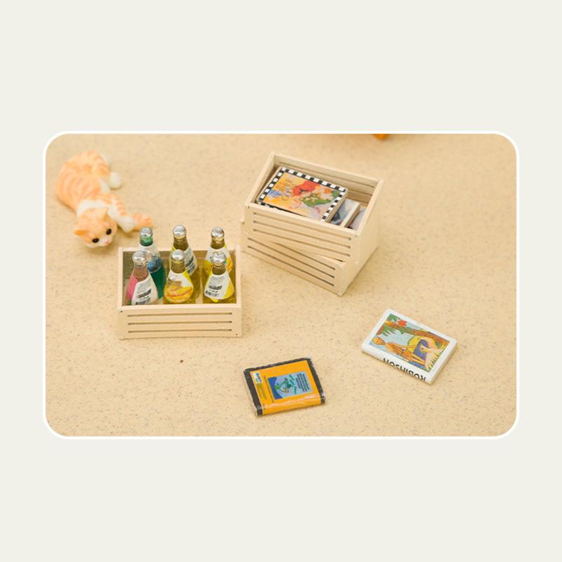Doll House Decoration Mini Wooden Frame Fruit Frame Storage Frame Model Photo Props