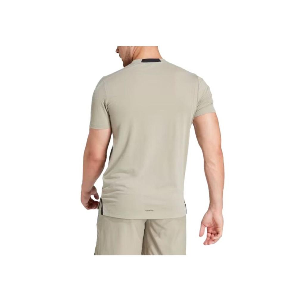 Adidas Designed for Training Workout Tee Silver Pebble Men Streetwear IS3817