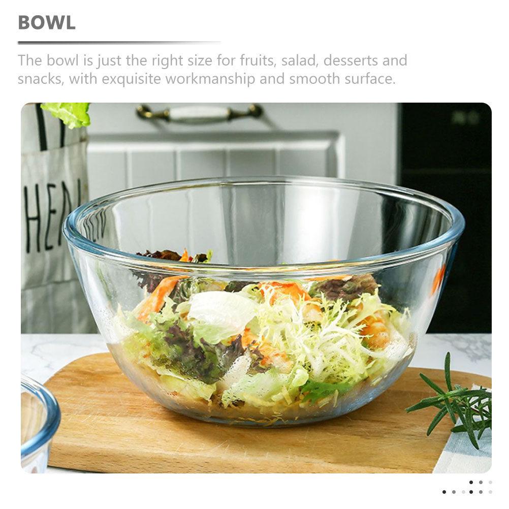 Clear Glass Salad Bowl High End Material Exquisite Workmanship Smooth Surface Elegant Design Home Kitchen Utensil