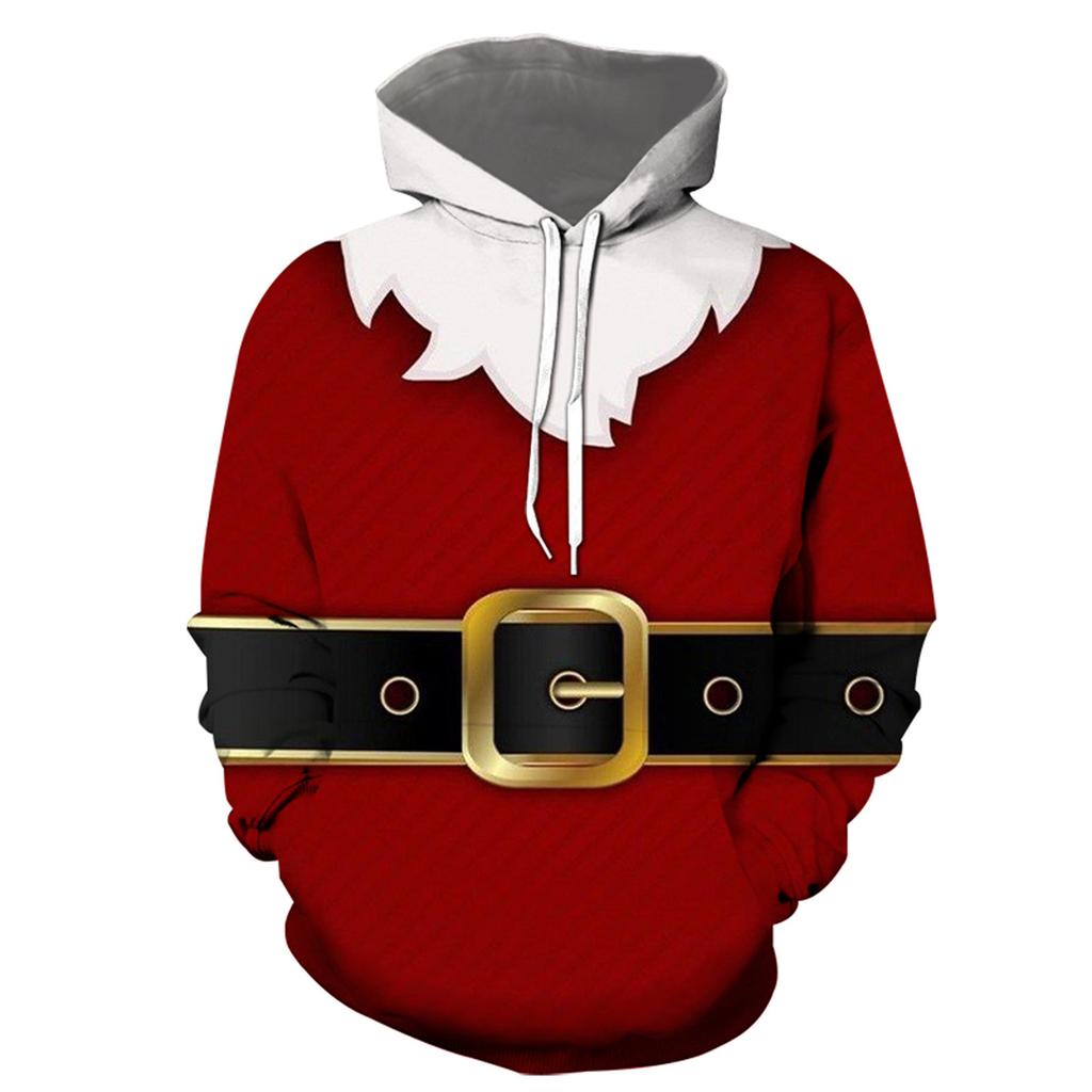 Womens Mens Kids Christmas Sweater Funny Hoodie 3D Digital Print Hooded Sweatshirts With Pockets