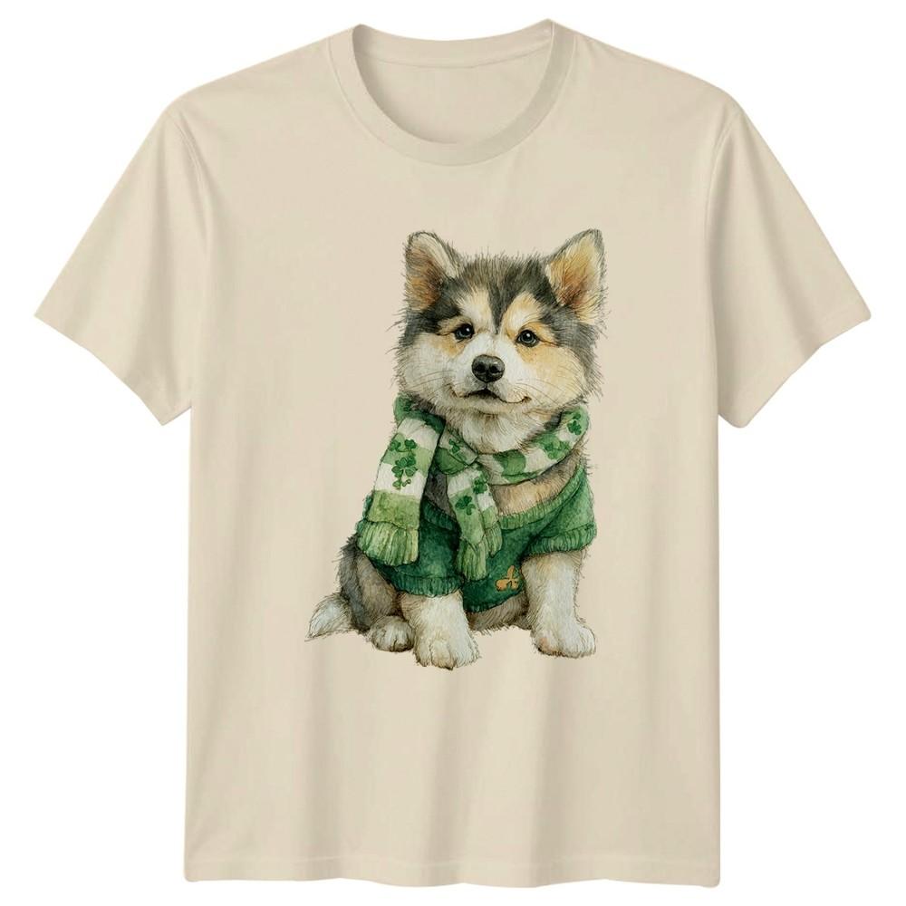 Alaskan Malamute Puppy St Patricks TShirt Puppy Clover Dog Lovers