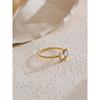 Yhpup 6789# Exquisite Natural Shell Zirconia Butterfly Finger Ring Waterproof Stainless Steel Chic Korean Jewelry Accessories