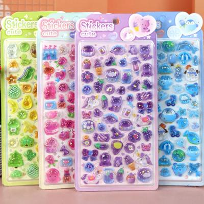 3D Cartoon Crystal Bubble Stickers for Kids - Fun and Cute Decorative Embossed Stickers Gift
