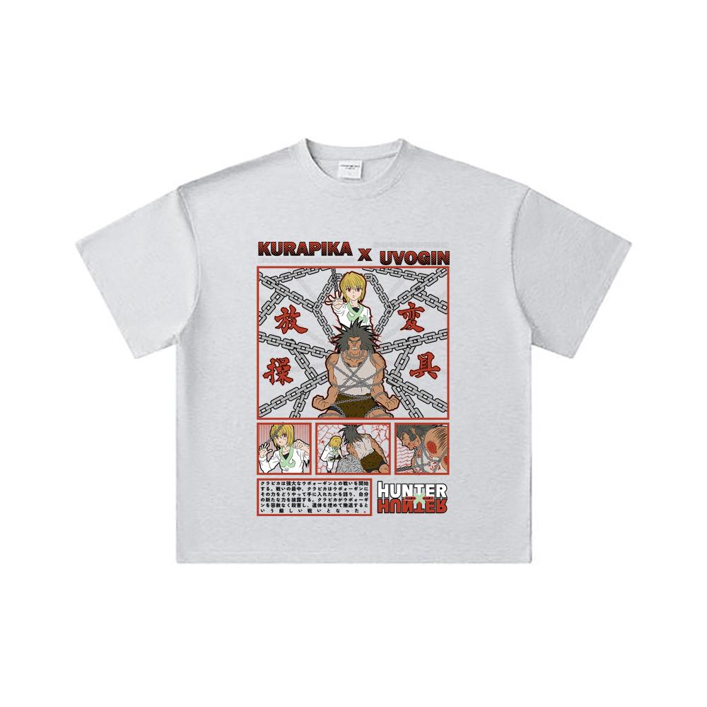 260 GSM Double Yarn 32 Count 100% Cotton HXH V8 Kurapika Uvogin Print Unisex Heavy Cotton T Shirt