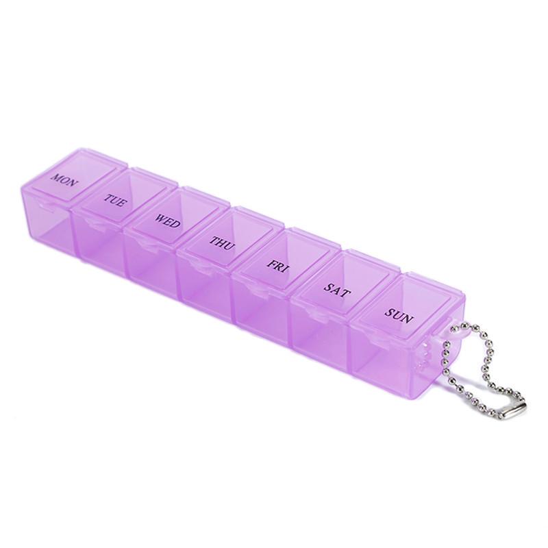 7-Day Portable Pill Organizer | Weekly Medicine Box with Keychain | Travel Medication Dispenser for Vitamins & Supplements | Pocket-Sized Pill Case