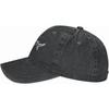 Cool Shark Black Vintage Distressed Adjustable Washed Denim Cotton Low Profile Mens Dad Trucker Hat Black Fitted Baseball