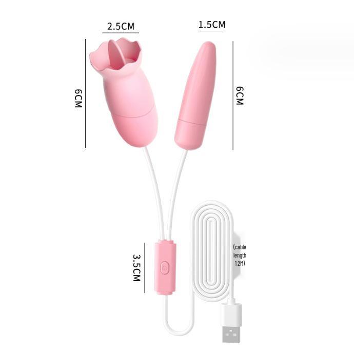 USB Double Vibrator & Sucking Tongue Adult Toy - Lailuo Flirting Egg Style ABCDE