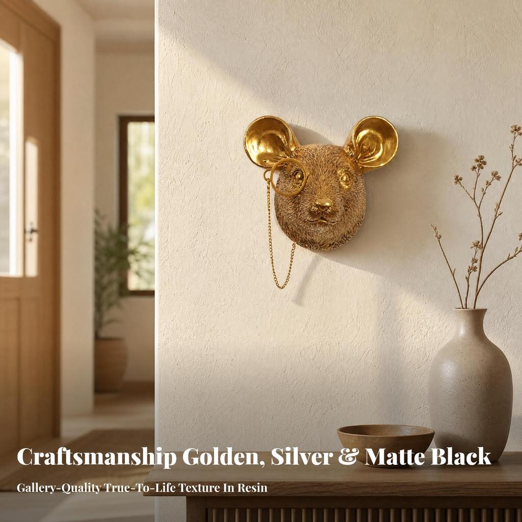 Resin Head Wall Decor Compact for Living Room, Hallway