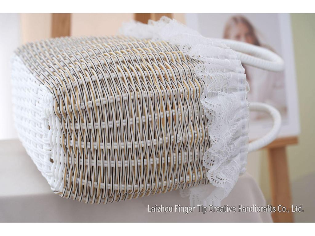 Colorful Woven Plastic Basket: Handheld Souvenir Gift, Imitation Rattan, Ladies' Bath & Storage Basket