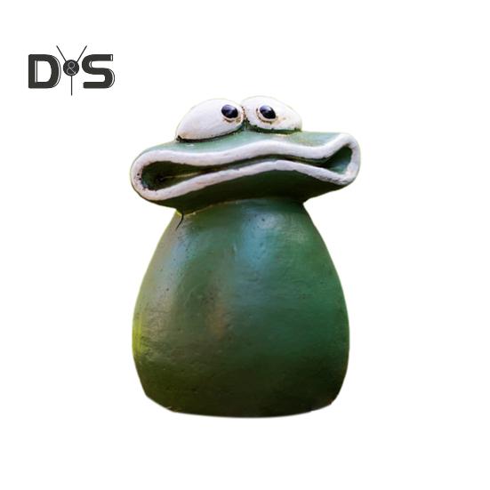 

Фигурка лягушки с большим ртом, украшение из смолы, семейная лягушка, водонепроницаемая мультяшная садовая статуэтка лягушки для наружного внутреннего декора темно-зеленого