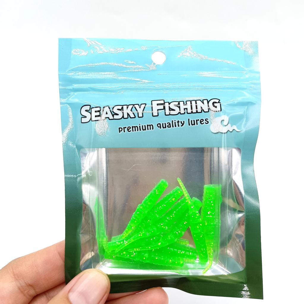 DUODUOYU 10PCS TPE Mini Soft Fishing Lure Silicone Bait 0.3g/40mm Artificial Swimbait Jig Wobbler Bass Bait Fishing Tackle