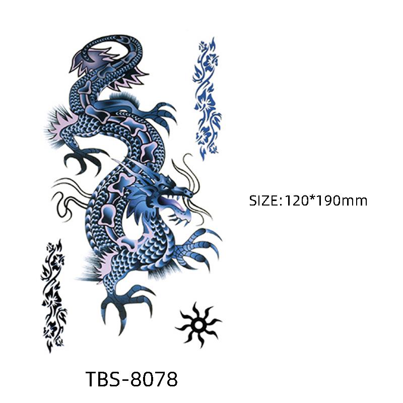 

Водонепроницаемые полуперманентные черно-белые наклейки-татуировки с тотемными цветами 120*190mm