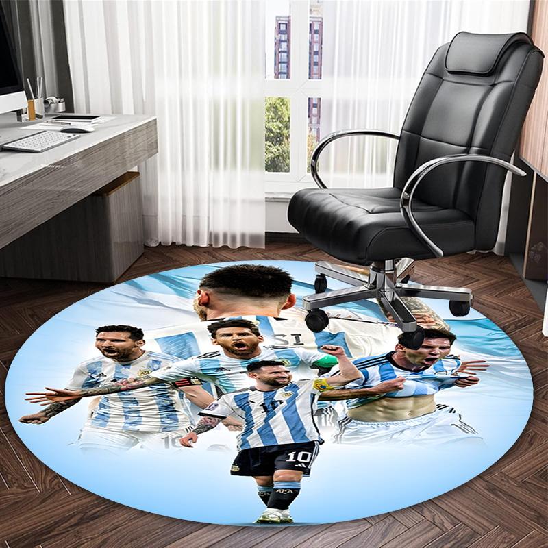 1pc M-Messi4 Carpet, Round Rug, Comfortable, Suitable for Entryways, Living Rooms, Office, And Bedrooms, Christmas Decoration