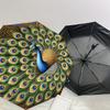 1PC Peacock FeatherAutomatic Open/Close Umbrella with Windproof, 8-Rib Sturdy Canopy, Durable Ribs, Fashionable Design, Outdoor Accessory, Fun Prin, H