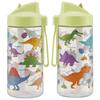 Skater Straw 500ml Straw Water Dinosaur Bottle, Spout-Shaped Bottle, Plastic, Clear, Kids', Design, PSTB5-A