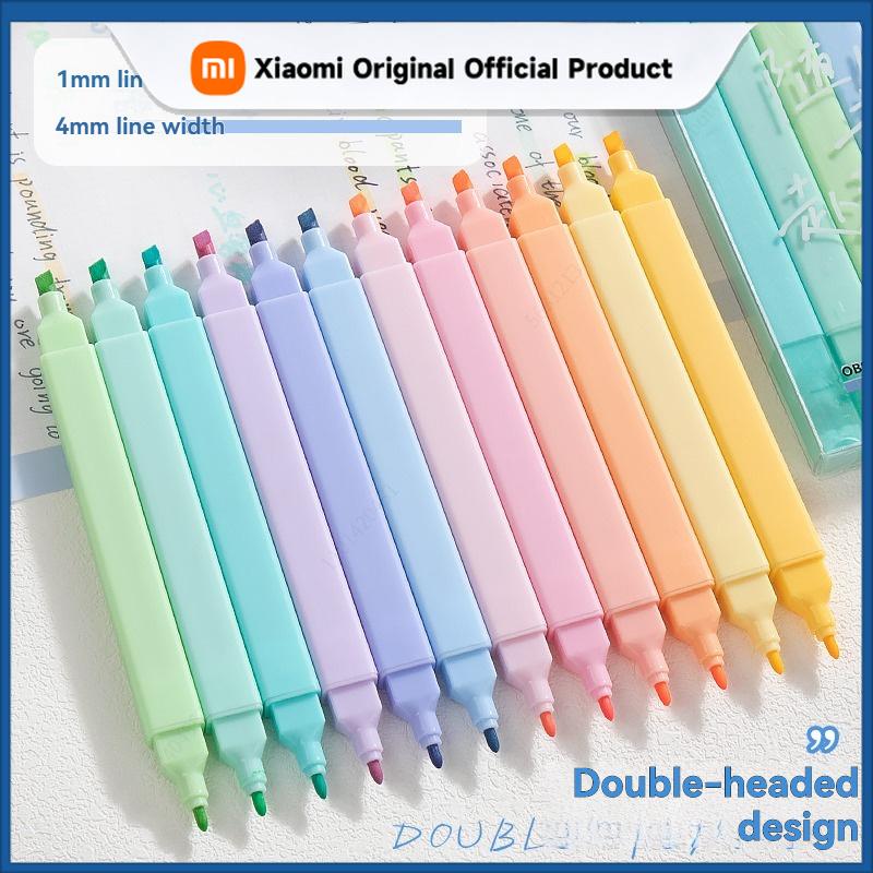 Xiaomi 6/12 Colors Highlighters Cute Pastel Pens Bible Pens Soft Tip Aesthetics Markers Kawaii Stationary for Students School Supplies