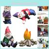 Creative Miniature Naughty Gnome Statues Set For Colorful Garden Ornamentation