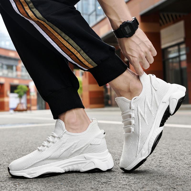8219 Unisex Height-Boosting Flyknit Running Shoes with Thick Soles, Breathable Mesh, Perfect for Spring and Summer Casual Sports.