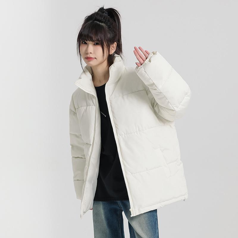 Large size 2024 winter new men's and women's same cotton clothes short loose thickened bread clothes cotton clothes jacket