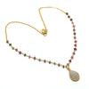 Aqua Chalcedony Gemstone Handmade 925 Sterling Silver Jewelry Necklace 20" GK-7521