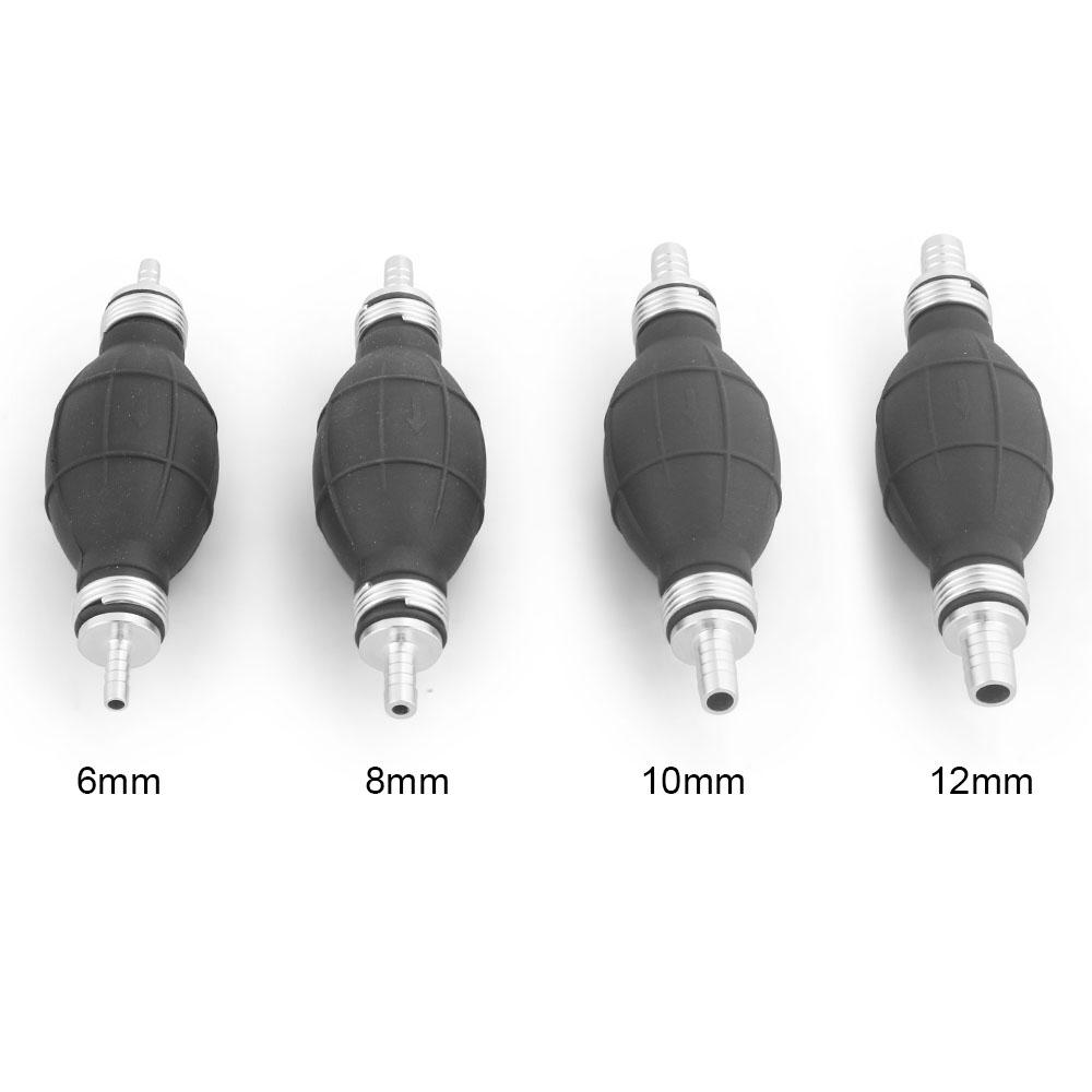 6mm/8mm/10mm/12mm Hand Fuel Pump Line Rubber Aluminum Hand Primer Bulb Diesel Oil Transfer Petrol for Car Boat Marine Outboard