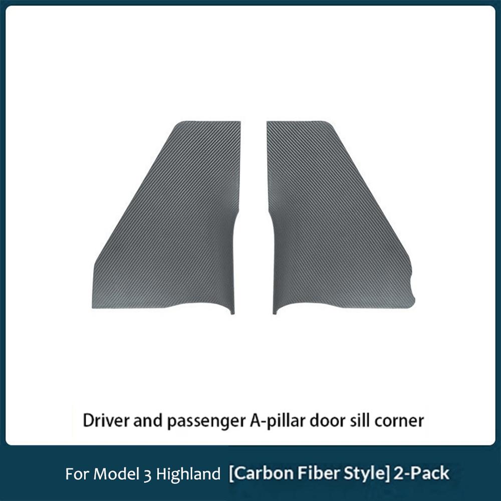 For Tesla Model 3 Highland ABS Car Front Rear Door Sill Protector Threshold Strip Waterproof Anti-kick Guard Panel Accessories Interior Mirrors 6