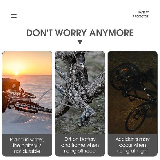 WEST BIKING Electric Bike Battery Cover Thick Weatherproof Dust Dustproof Reflective Scratch-Resistant Insulation Protector
