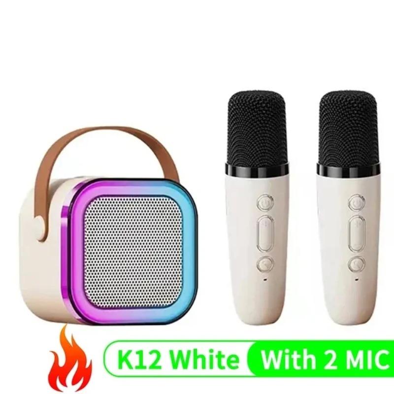 Bluetooth K12 Karaoke Machine Przenośny system głośników PA 5.3 z 1-2 bezprzewodowymi mikrofonami Dom Rodzina Śpiewanie Prezenty dla dzieci