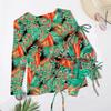 New Print Mesh Sun Protection Three-Piece Bikini Swimwear