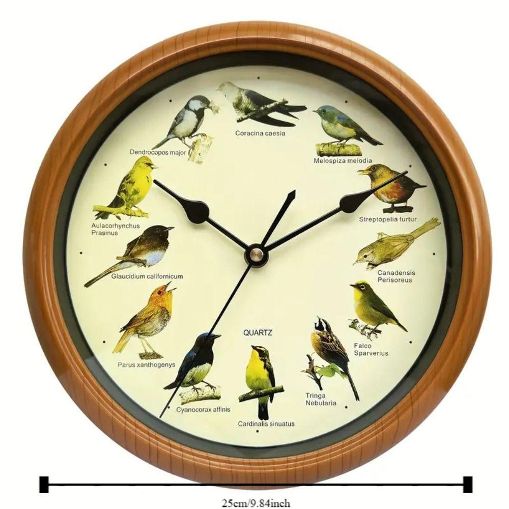 Round Wall Clock Minimalist Wall Hanging Clock Housewarming Gift Birdsong Alarm Clock Office