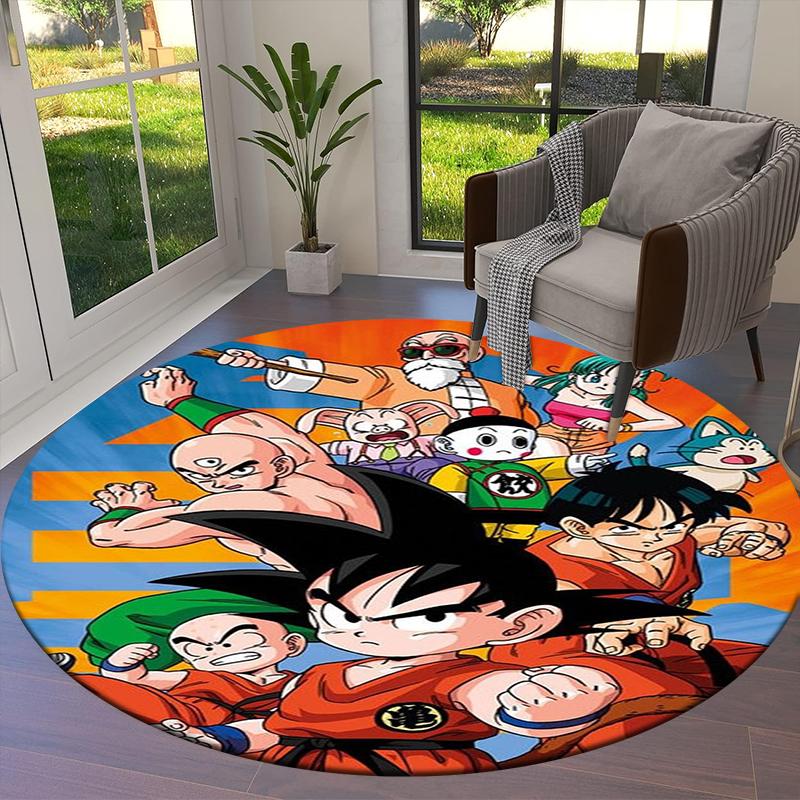 Tappeto Rotondo Dragon Ball, Tappeto per Soggiorno Camera da Letto Divano Sala Giochi Decorazione, Tappetino Antiscivolo 49