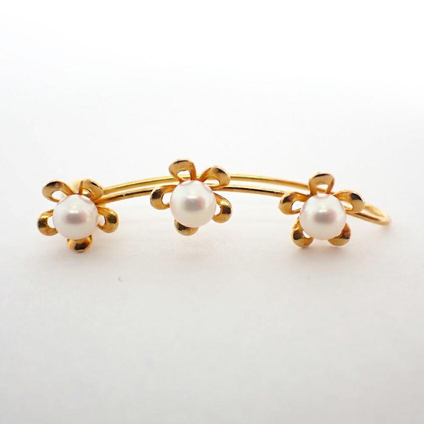 K18YG Baby Pearl (Akoya Pearl) Ear Cuff/Earrings//g440-37