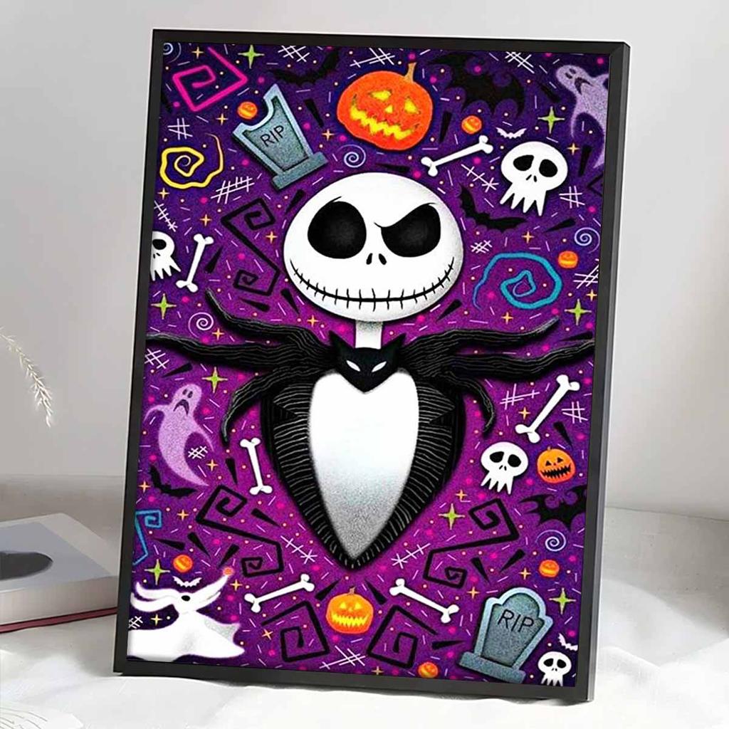 5D DIY Diamond Art Painting Kits for Adults, Halloween Skull Full Round Crystal Diamond Kits for Beginner for Home Wall Decorate