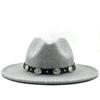 Autumn and winter new top hat big eave hat fashion flat hat British classic jazz hat wool hat