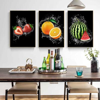 Arte em tela moderna Frutas Morangos Limão Laranja Abacaxi HD Pôsteres Impressão e pintura Cozinha Jantar Decoração Presentes sem moldura