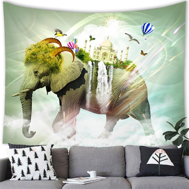 Elephant Tapestry Wall Hanging Wild Animal Creative Elephant Decorative Tapestry Wall Hanging Elephant Home Dormitory Decoration