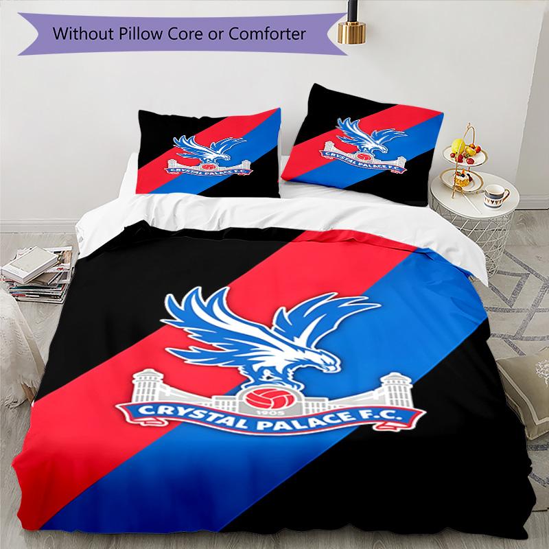Crystal Fc Crest Printed Pattern Duvet Cover Set – Includes 1 Duvet Cover and 2 Matching Pillowcases Bedroom Decor Christmas Gifts