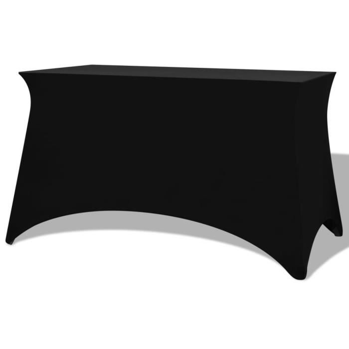 VidaXL Housses extensibles pour table 2 pièces 120 x 60,5 x 74 cm Noir