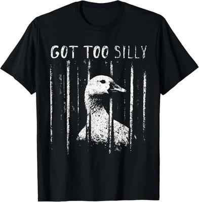 Příliš hloupá husa Meme Vtipná husa Vězeňská T-shirt