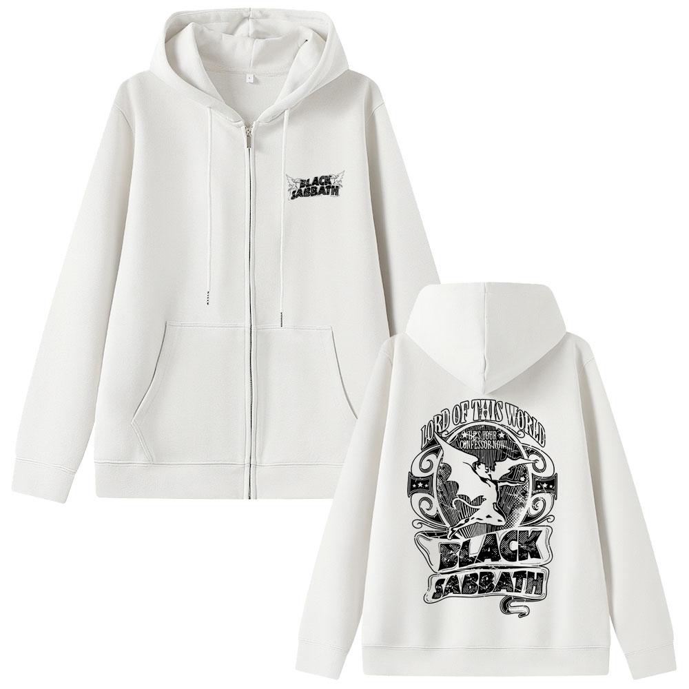 Heavy Metalová rocková kapela Black Sabbath Ozzy Osbourne Master of Reality Lord of This World Pánská vintage bunda se zipem