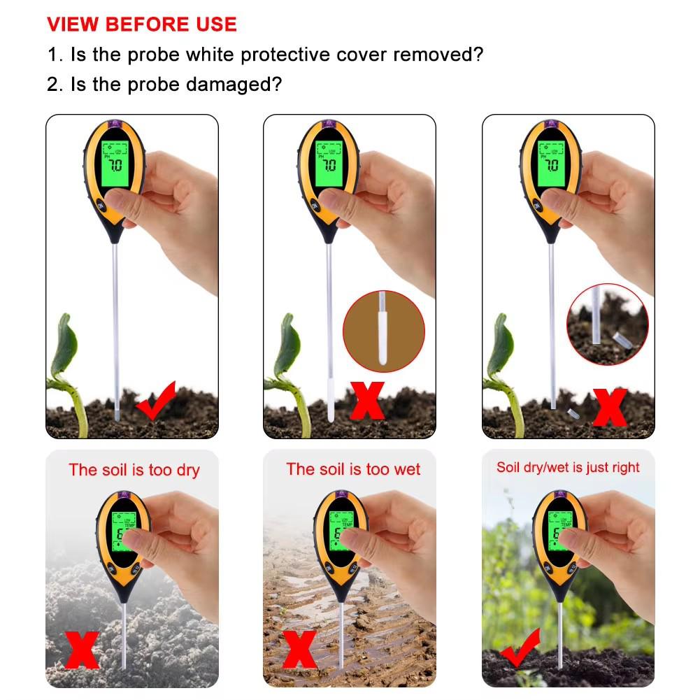 Soil Moisture, pH, and Light Sensor for Plants