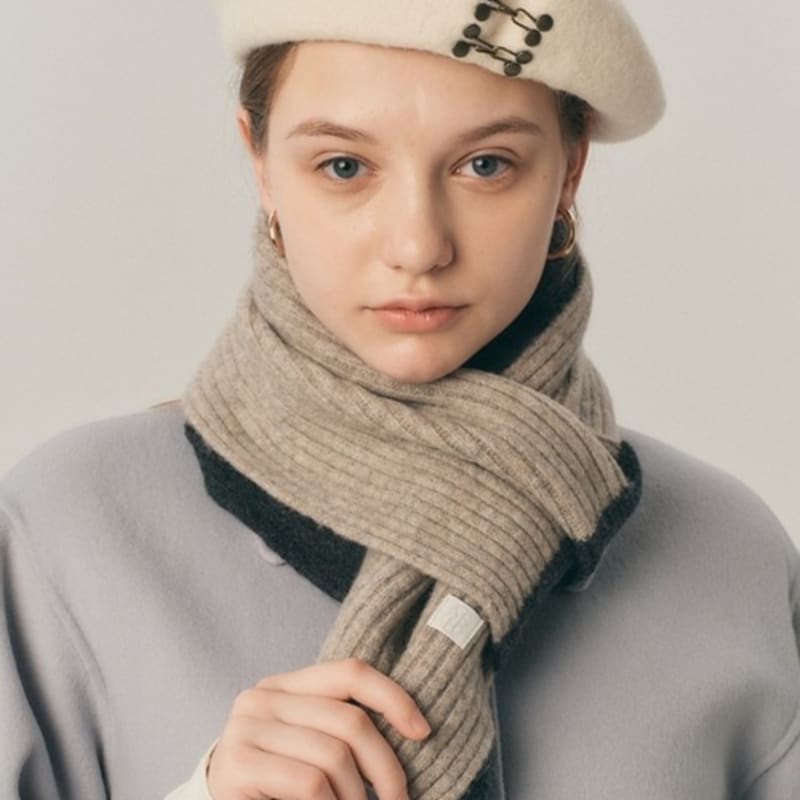 

Marchen Soft two tone muffler_4color charcoal