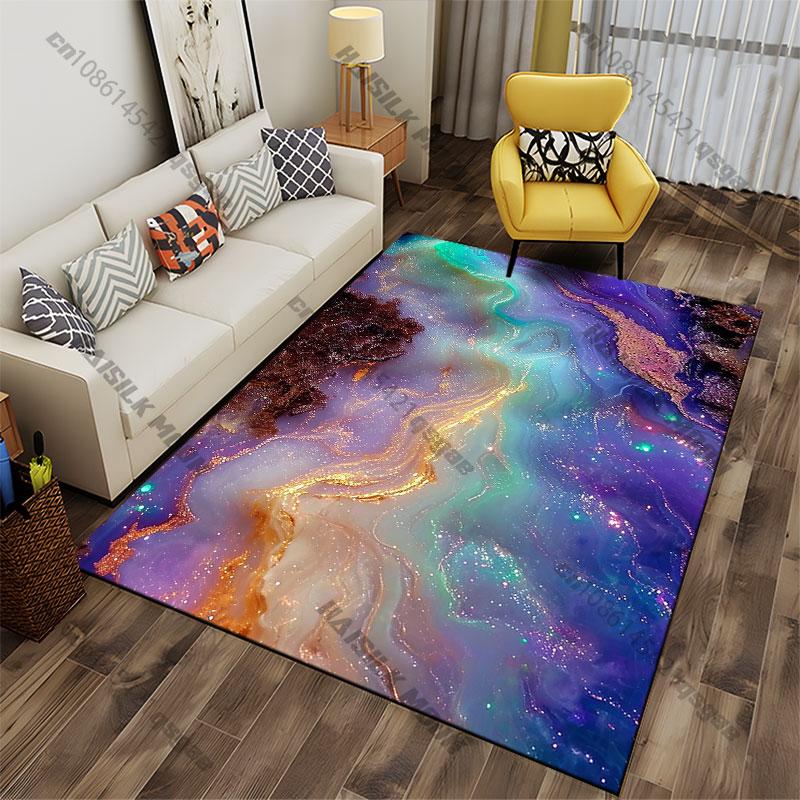 Cosmic Energy Colorful Glowing Abstract Carpet Yoga Living Room Room Decor Children's Crawling Mat Doormat Area Rug