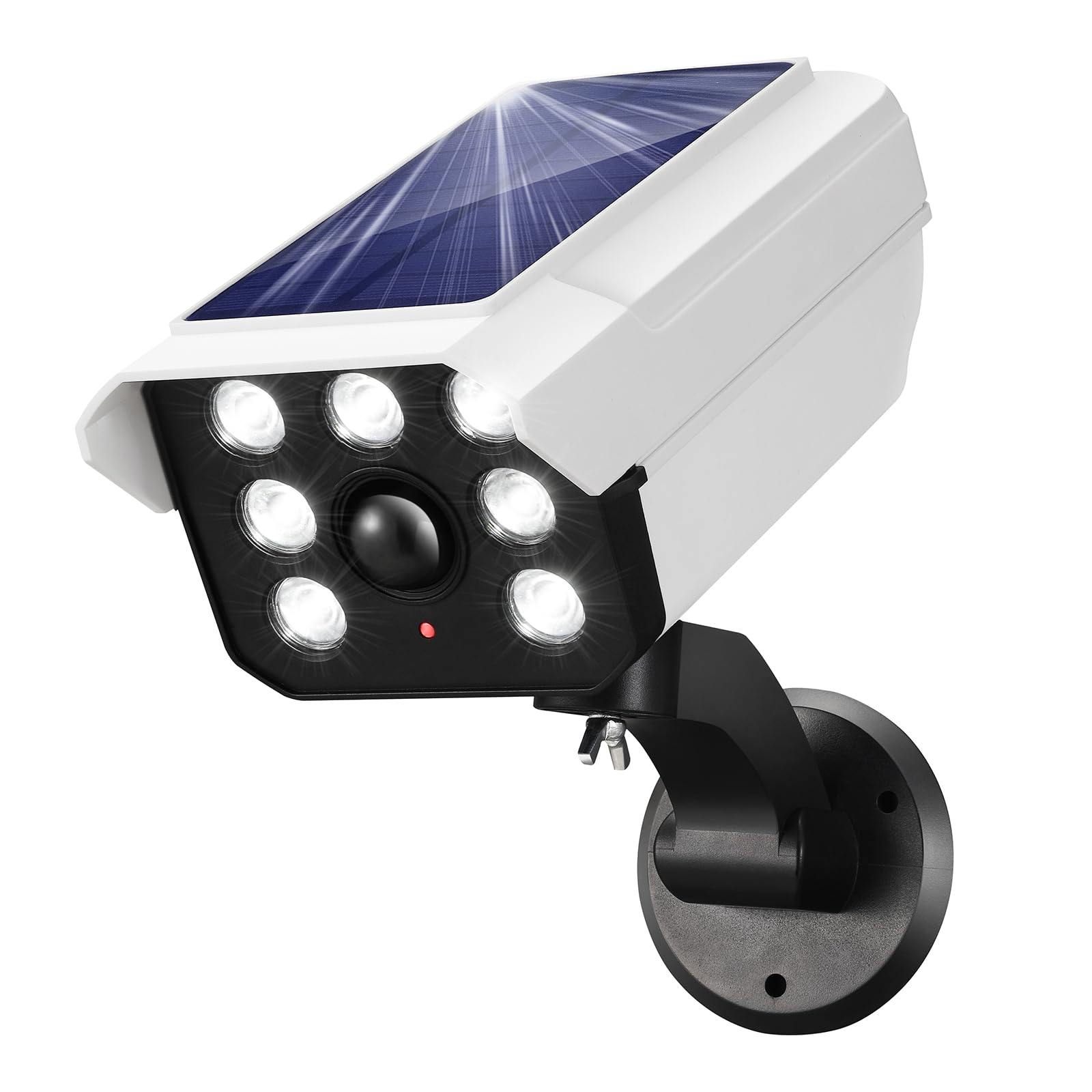 

ANOTEK Outdoor Solar Motion Sensor Light, Security Light, 7 LED Parking Lot Light, Solar Powered, Dummy Camera, Red Light for Deterrent, Automatic