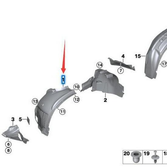 Front Wheel Liner for BMW X6 F16 (51717333521/51717333522)