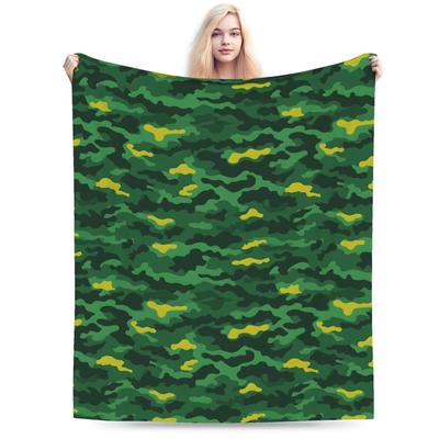 Camo Camouflage Blankets Coral Fleece Plush Textile Decor Lightweight Thin Throw Blankets for Bedding Bedroom Rug Piece
